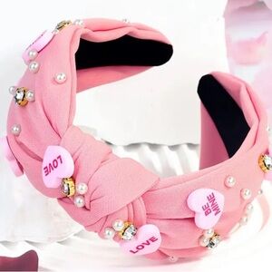 Chic‎ Pink Heart Embellished Headband